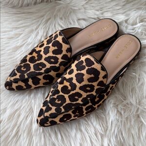 Cole Haan Animal Print Mules Real Fur Hair Calf Leather see labels 7.5 NWT